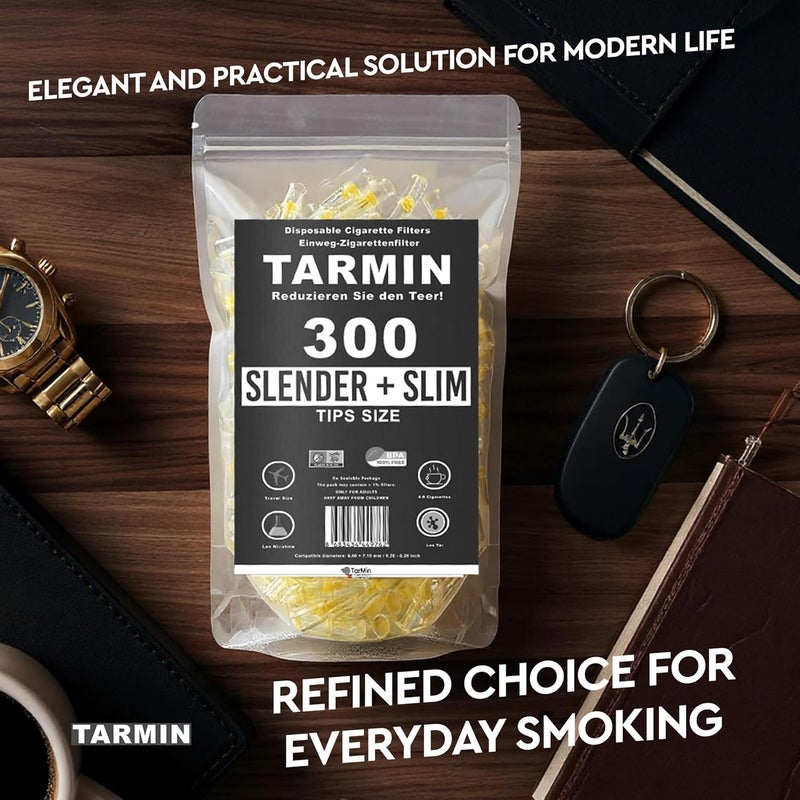 Tarmin Slender 300 Cigarette Filters That Remove Tar and Chemical 300 Cigarette Filters Cigarette Holder BPA Free Reusable Cigarette Filters Slender Slim Size Cigarettes,Smart Filters Cleaner Smoke - Image 5